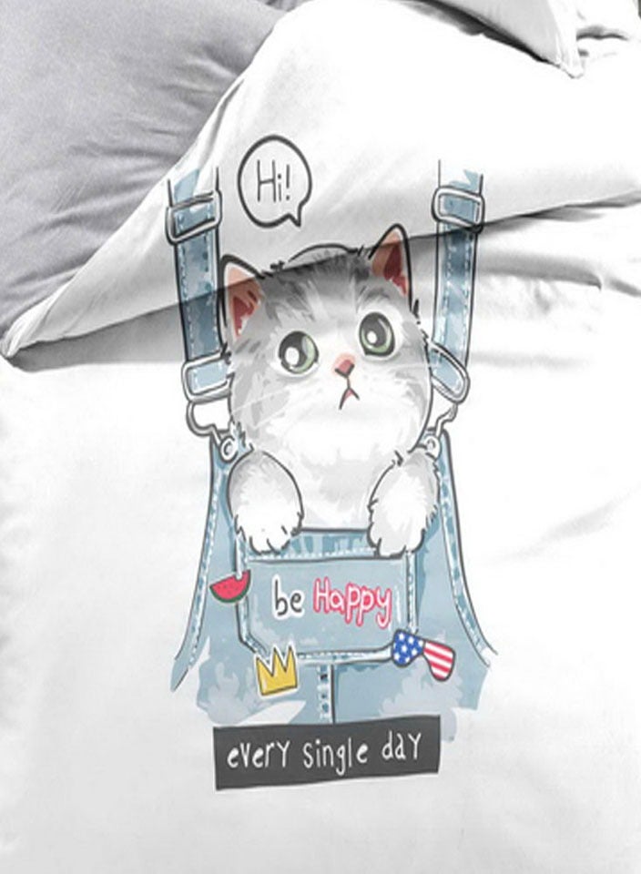 فيفوريت فيفرت طقم لحاف أطفال أبيض نقشة بألوان متعددة سنجل نفر طقم 4 قطع - Image 3