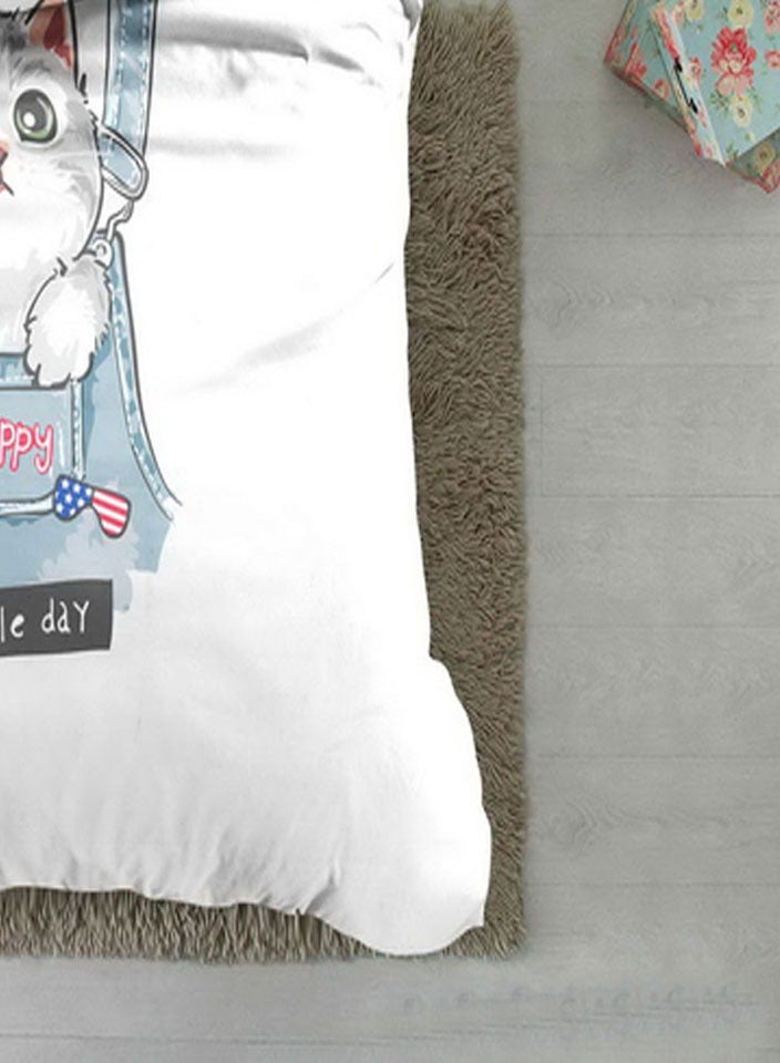 فيفوريت فيفرت طقم لحاف أطفال أبيض نقشة بألوان متعددة سنجل نفر طقم 4 قطع - Image 4