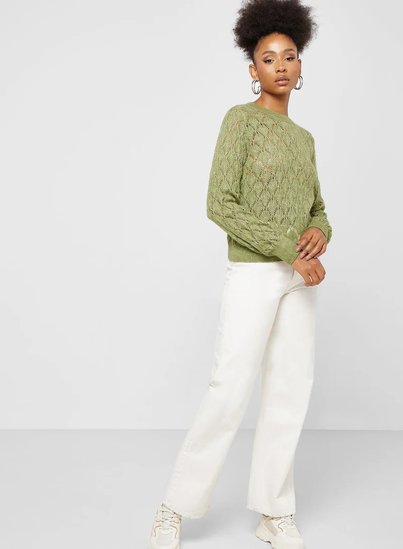 جاكلين دي يونج Crew Neck Knitted Sweater