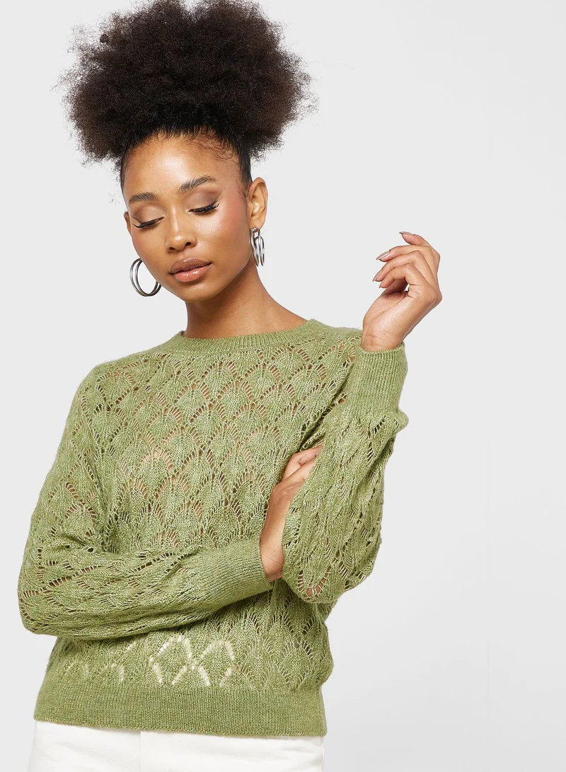جاكلين دي يونج Crew Neck Knitted Sweater