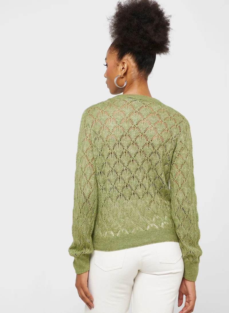 جاكلين دي يونج Crew Neck Knitted Sweater