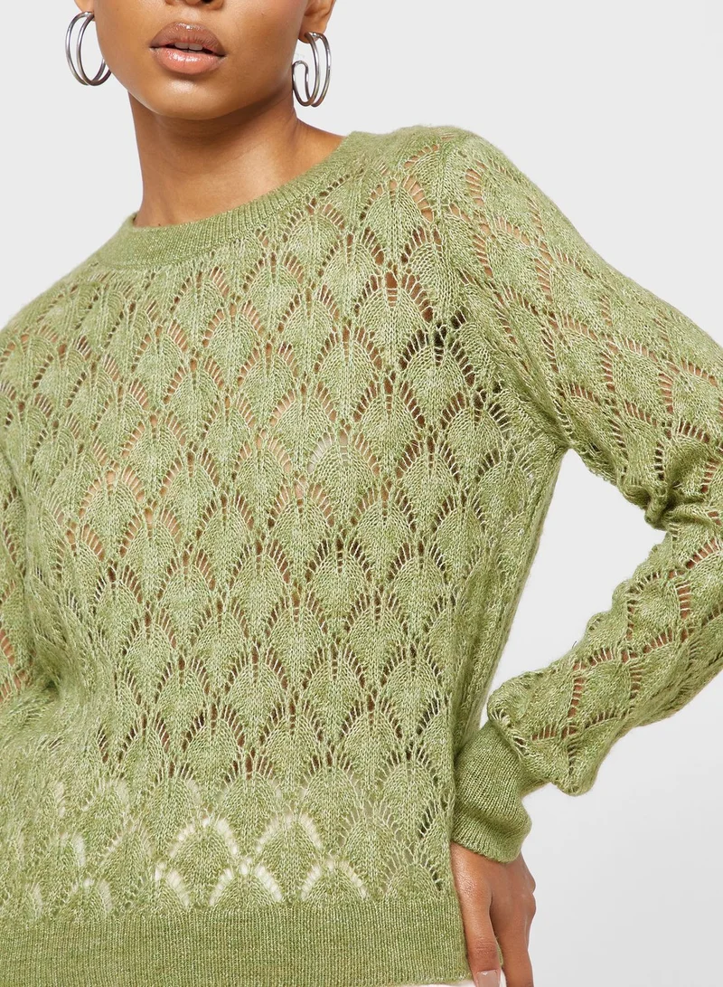 جاكلين دي يونج Crew Neck Knitted Sweater