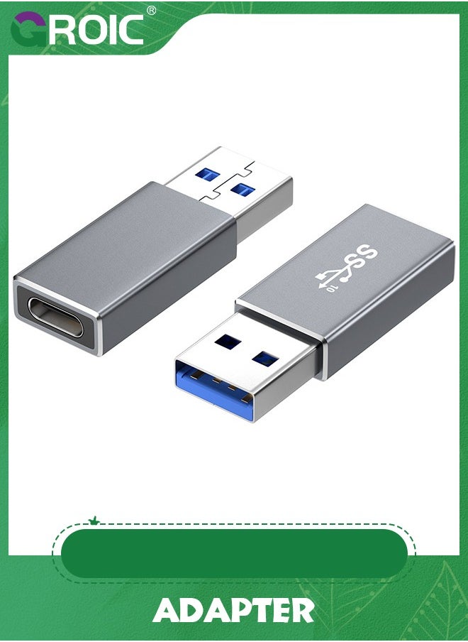 GROIC USB to C Adapter,10Gbps Double-Sided SuperSpeed Data Sync & Fast Charging,Gen2 Type Female Male Converter for iPhone 15 Pro Max,Portable SSD,iPad,PC,VR-USB 3 Adapter  - Image 1
