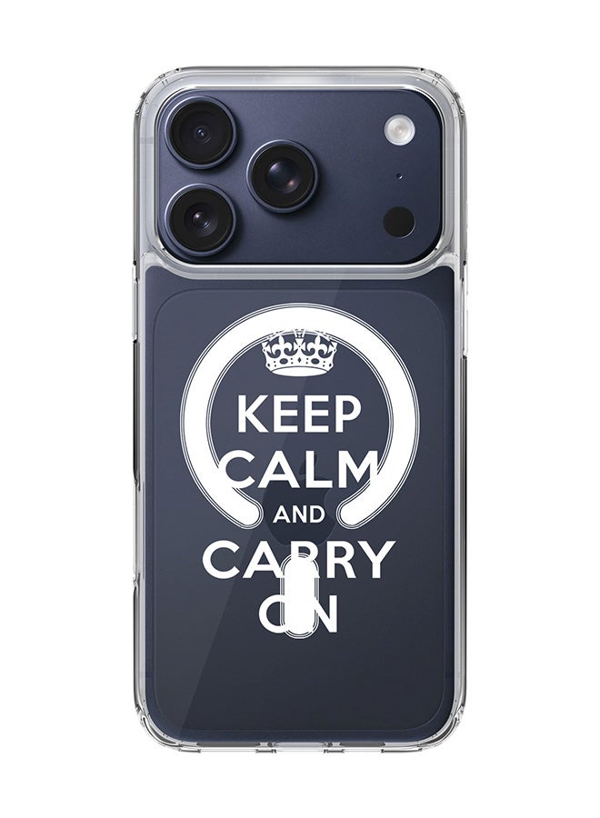 Stylizedd Classic Clear MagSafe Case for iPhone 17 Pro , Hybrid Soft Case Flexible Edges Anti Drop TPU PC Gel Thin Transparent Cover [ Designed for iPhone 17 Pro ] - Keep calm and carry on