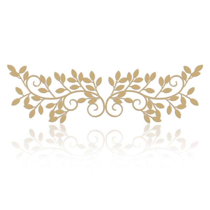 ESTART 2 Pieces Metal Tree Leaf Wall Decor Vine Olive Branch Leaf Wall Art Wrought Iron Scroll Sculptures for Above the Bed, Living Room, Bedroom, Hallway, Indoor and Outdoor Decoration (Gold) - Image 1