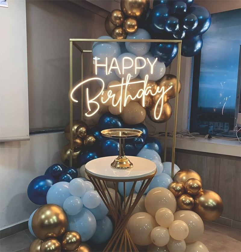 YOURS DECOR Balloon Decoration Kit - 62 Pcs Metallic, Blue & Macaron Gold for Birthday, Weddings, Anniversary & Events Garland Set | Birthday Decoration Items for Kids & Adults - Image 3
