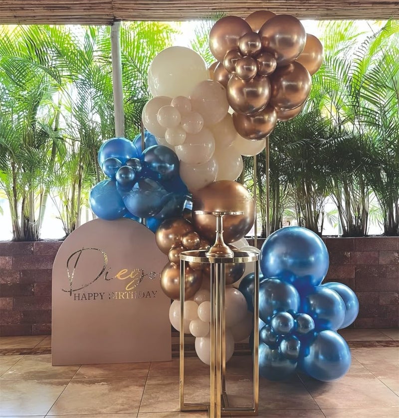 YOURS DECOR Balloon Decoration Kit - 62 Pcs Metallic, Blue & Macaron Gold for Birthday, Weddings, Anniversary & Events Garland Set | Birthday Decoration Items for Kids & Adults - Image 4