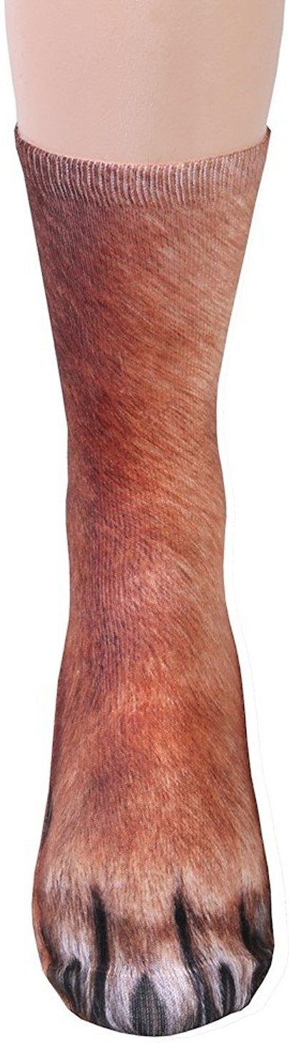 Tiaronics 2Pairs 3D Socks Unisex Adult Big Kids Animal Paw Crew Socks - Sublimated Print (dog+cat) Medium - Image 5