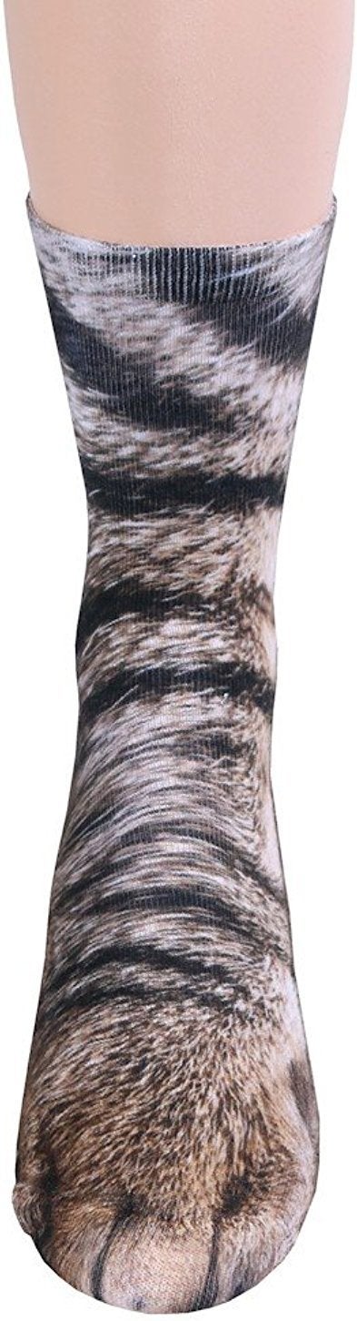Tiaronics 2Pairs 3D Socks Unisex Adult Big Kids Animal Paw Crew Socks - Sublimated Print (dog+cat) Medium - Image 4