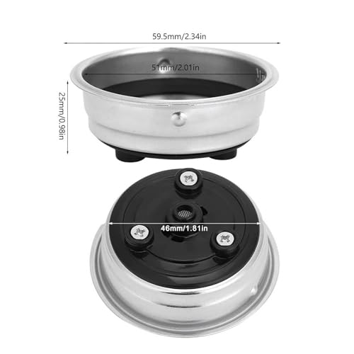 cdipkif 2Pack Pressurized Coffee Filter Basket 51mm Coffee Portafilter Basket Detachable Espresso Machine Portafilter Basket Replacement (single double serving suit) - Image 5