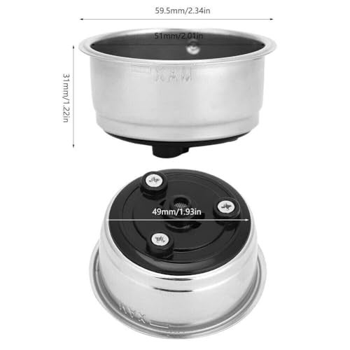 cdipkif 2Pack Pressurized Coffee Filter Basket 51mm Coffee Portafilter Basket Detachable Espresso Machine Portafilter Basket Replacement (single double serving suit) - Image 4