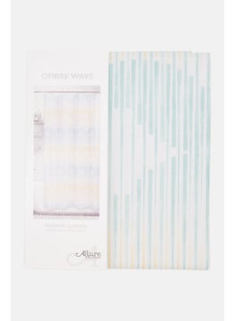 allure Ombre Wave Shower Curtain, Mint Combo  - Image 2