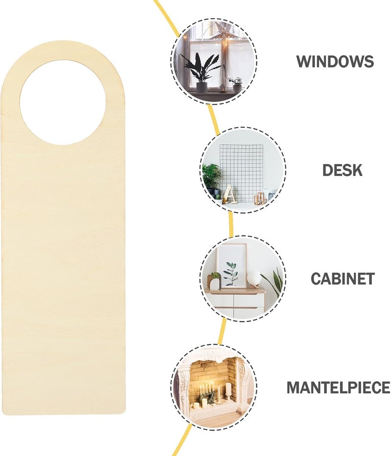 Healifty 8pcs Wooden Door Hangers DIY Craft Kit for Unfinished Wood Blank Door Signs for Painting and Home Decoration - Image 5