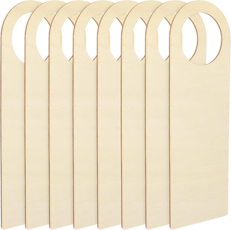 Healifty 8pcs Wooden Door Hangers DIY Craft Kit for Unfinished Wood Blank Door Signs for Painting and Home Decoration - Image 1