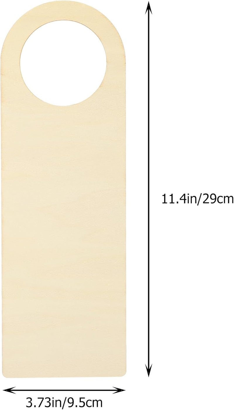 Healifty 8pcs Wooden Door Hangers DIY Craft Kit for Unfinished Wood Blank Door Signs for Painting and Home Decoration - Image 2