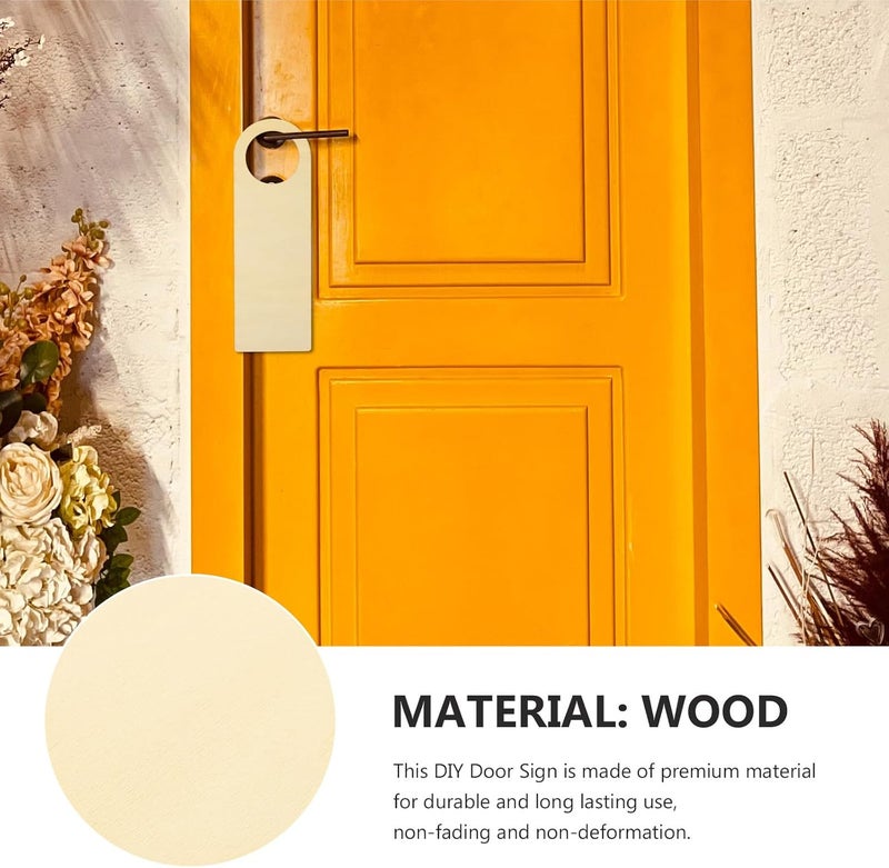Healifty 8pcs Wooden Door Hangers DIY Craft Kit for Unfinished Wood Blank Door Signs for Painting and Home Decoration - Image 3