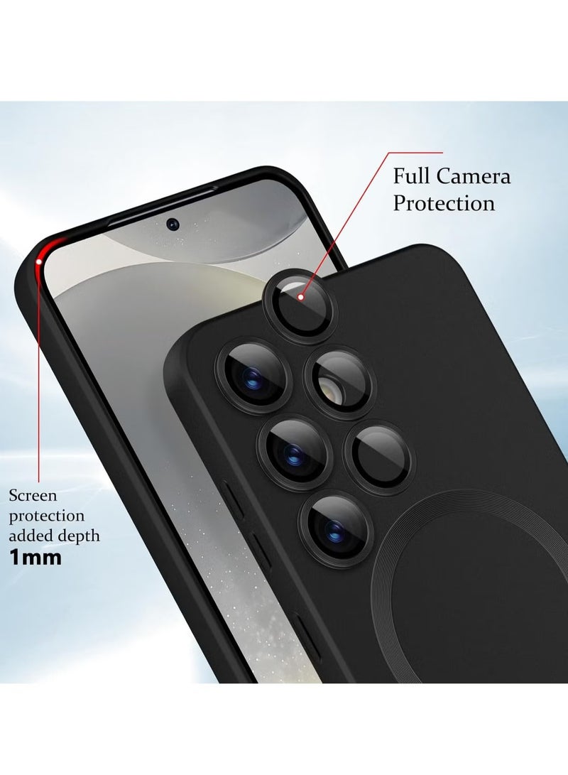 JAJEEK Samsung Galaxy S24 Plus 5G Magnetic Case Cover – Luxury Metallic Paint Silicone, Full Camera Lens Protector, Shockproof Design, Ultra-Slim Protection for Samsung Galaxy S24 Plus 5G - Image 2