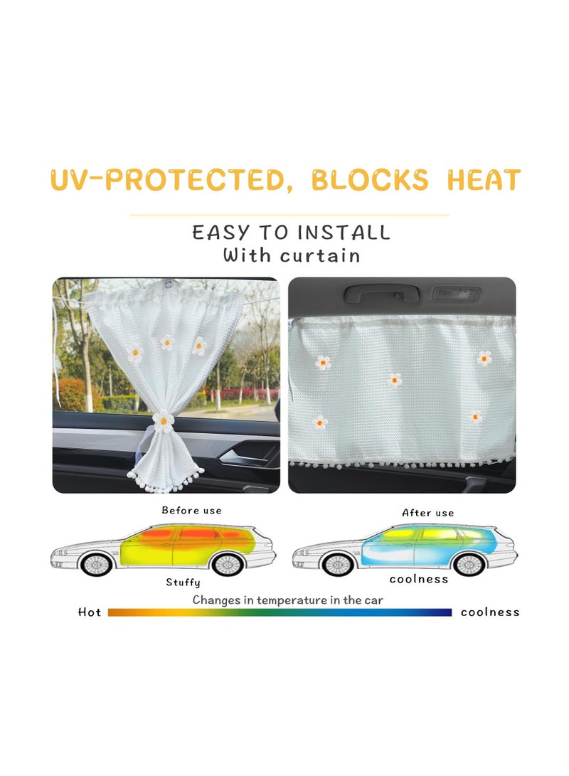 SYOSI Car Window Sun Shades 2 pcs for Side Window, Univsesal Car Window Shades for Kids and Baby, Car Sun Shade Side Window, Perfect Car Shades for Front Windows, Car Essentials for Women Interior. - Image 3