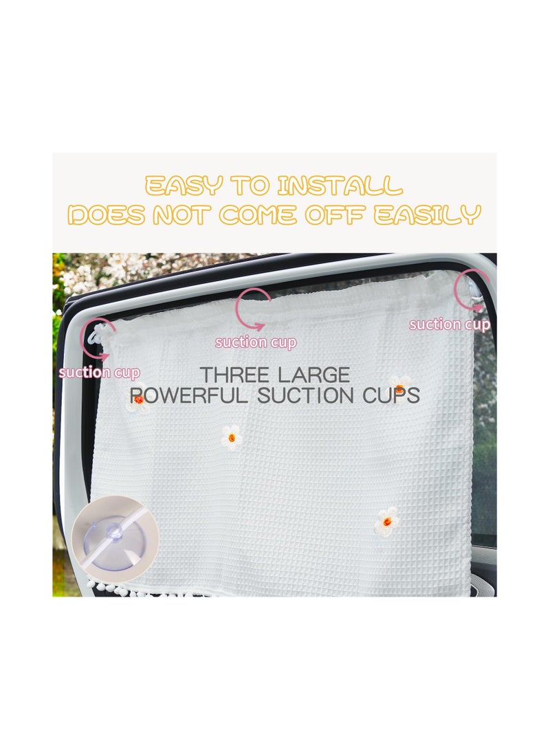 SYOSI Car Window Sun Shades 2 pcs for Side Window, Univsesal Car Window Shades for Kids and Baby, Car Sun Shade Side Window, Perfect Car Shades for Front Windows, Car Essentials for Women Interior. - Image 2