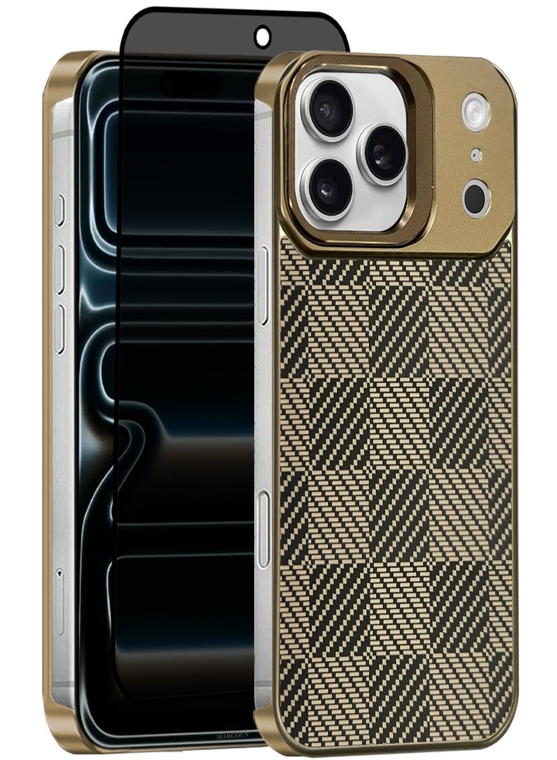 2 Packs Magnetic MagSafe Case Cover for Apple iPhone 17 Pro Max - Ultra Slim Strong Protection Cover - Screen and Camera Guard - with Privacy Screen Protector - Obsidian Checkered Colour - Image 1