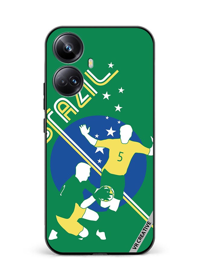 VR CREATIVE Protective Case Cover For Realme 10 Pro Plus Brazil Football Soccer Players Design Multicolour - Image 1