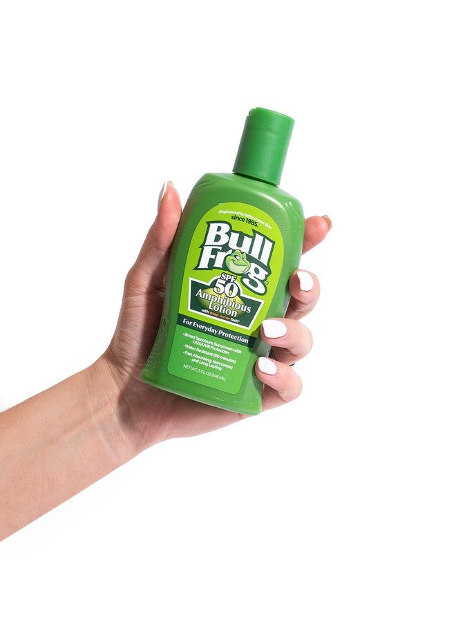 Bullfrog Sunscreen Amphibious Lotion SPF 50 | Oxybenzone & Octinoxate Free | Broad Spectrum Moisturizing UVA/UVB, 5oz… - Image 4