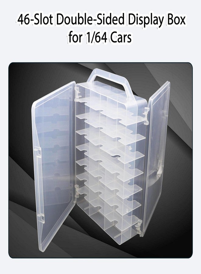 Adevar Double Sided 1/64 Scale Toy Car Storage Case Compatible with Matchbox Car Hot Wheels Storage Case,46 Slot Transparent Organizer for 48 Toy Cars,Case Only - Image 3