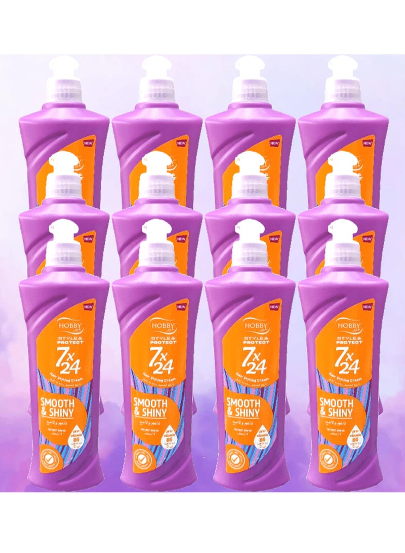 هوبي 12 قطع كريم 7 × 24 لشعر ناعم ولامع 250مل - Image 1