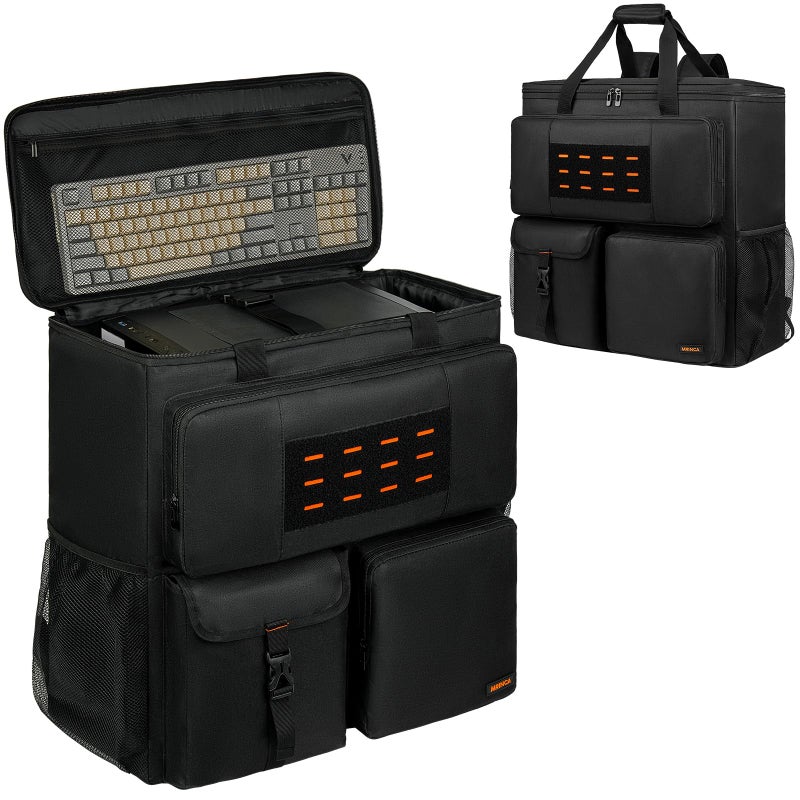 MRINCA Computer Desktop Tower Large Carrying Case, PC Travel Case Backpack for ATX Mid-Tower Desktop Computer, Padded Portable Bag with Adjustable Straps for LAN Parties and Office Move - Image 1