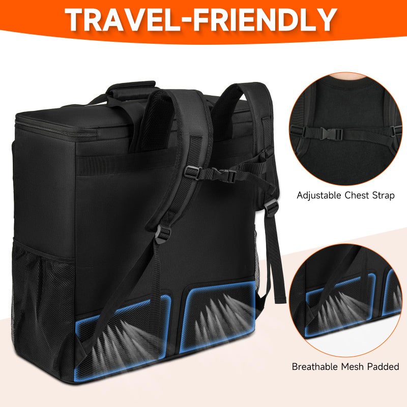 MRINCA Computer Desktop Tower Large Carrying Case, PC Travel Case Backpack for ATX Mid-Tower Desktop Computer, Padded Portable Bag with Adjustable Straps for LAN Parties and Office Move - Image 3