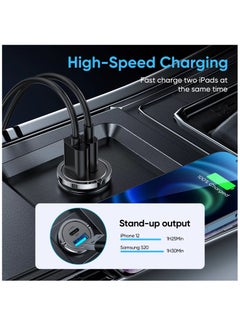 Protect PROTECT 45W Dual-Port Fast Car Charger – Zinc Alloy Body – USB-C & USB-A – Durable and Efficient Charging – Ring & Pull Design  - Image 4