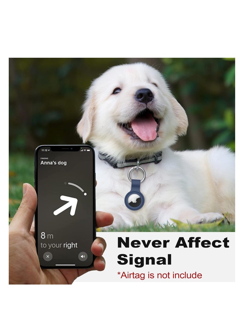 AirTag Case Keychain Air Tag Holder Silicone AirTags Key Ring Cases Tags Chain Apple AirTag GPS Item Finders Accessories，Dark Blue - Image 3