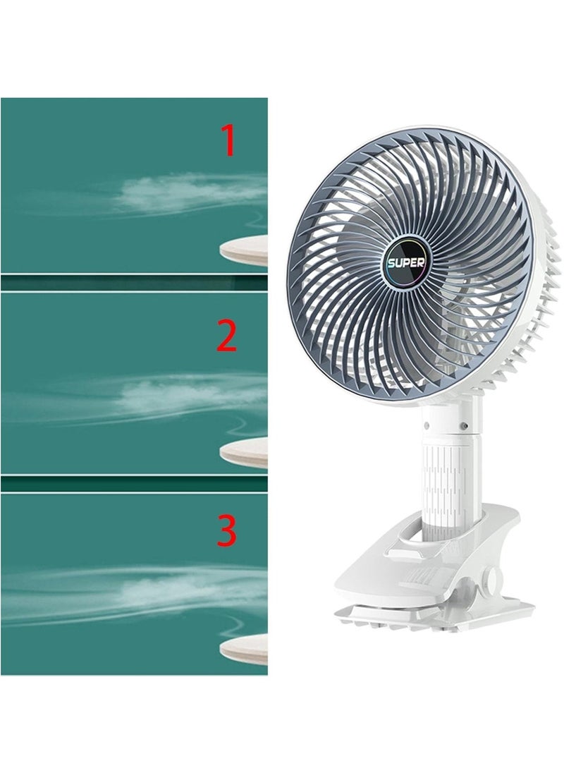 Super - Adjustable Multifunctional Small Desk Fan Handheld Personal for Desktop Home, Clip Fan Plug In - Image 1