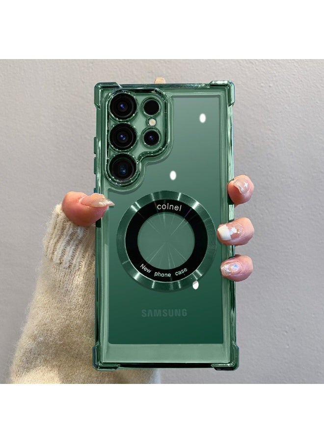 جيناو غطاء حماية شفاف نحيف لهاتف سامسونج جالكسي S25 ألترا - متوافق مع MagSafe، مقاوم للصدمات بمعايير عسكرية، مزود بوسائد هوائية، تصميم مطلي بالكهرباء - Image 1