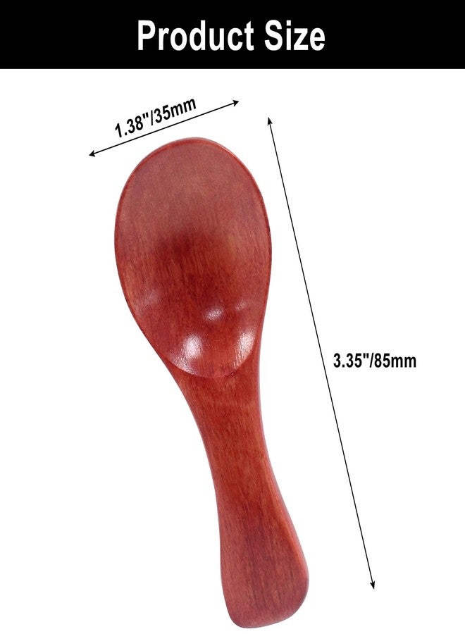 Coufce 2 pcs Mini Wooden Spoons, Small Size Versatile Kitchen Accessories Ideal for Coffee, Sugar, Salt, Honey, Spices(Dark Brown) - Image 3