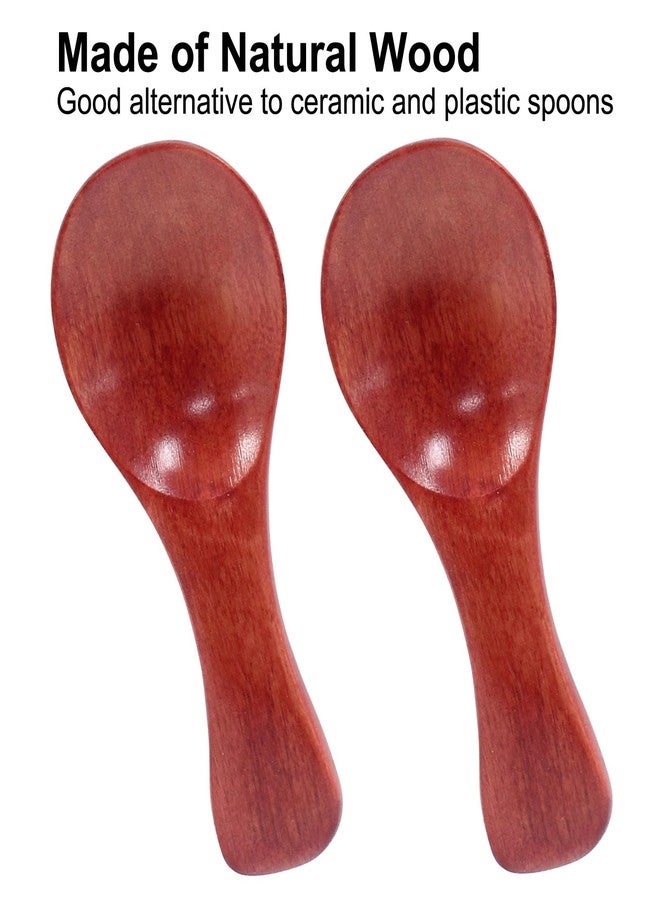 Coufce 2 pcs Mini Wooden Spoons, Small Size Versatile Kitchen Accessories Ideal for Coffee, Sugar, Salt, Honey, Spices(Dark Brown) - Image 5