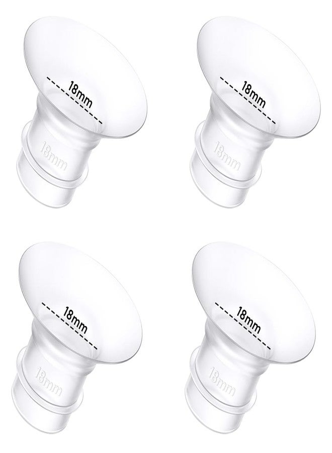 4 قطع من حواف مضخة الثدي مقاس 18 مم، متوافقة مع مضخات الثدي Momcozy/Spectra/Medela/eufy/Elvie/Lansinoh/Paruu P10، ومناسبة لمضخات الثدي Momcozy M5/M9/M6/V2 Pro/V2 pro/S12 Pro/eufy E10 S1 S1 Pro، حافة مقاس 24 مم - Image 1