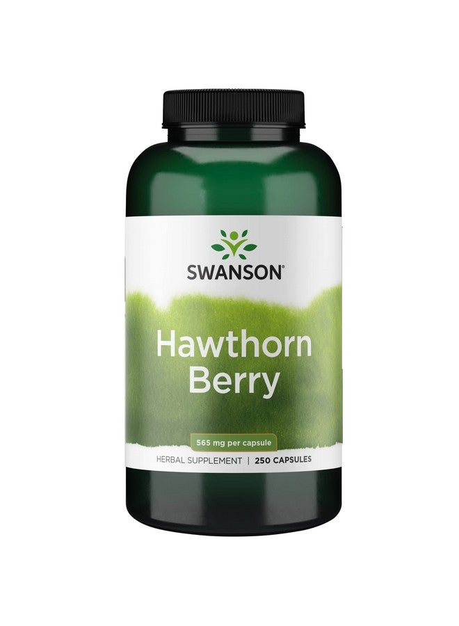 SWANSON Hawthorn Berries Supplement ; Supports Blood Pressure & Heart Health 250 Capsules 565 Mg Each Hawthorne Berry Pills - Image 1