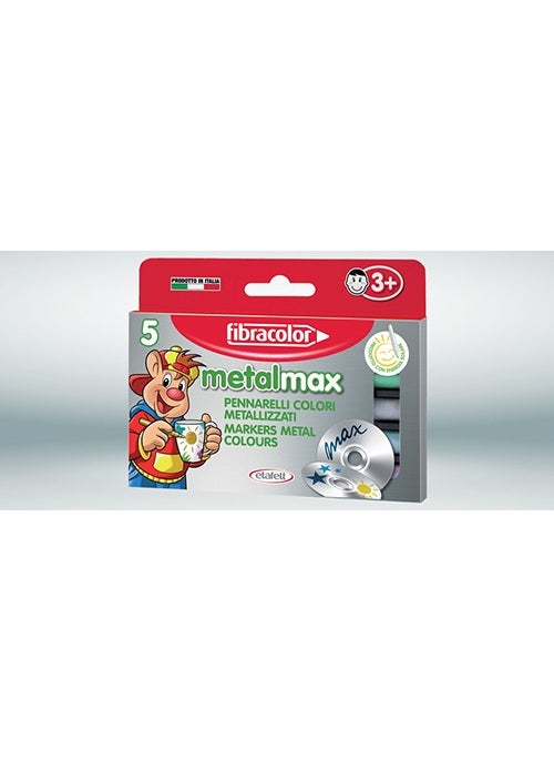 Fibracolor Metal Max Metallic Felt Tip Pen 5 Colors 