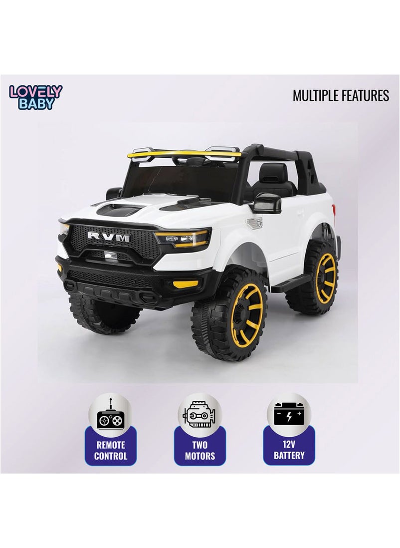 Lovely Baby Power Riding Jeep for Kids LB 916 Battery Operated Sit & Drive Car with Remote Control - Light & Music - Rechargeable Electric Vehicle Toy - Gift Ride On Car - Age 2-8 Yrs - White - pzsku/Z84C1DF9173D27C173128Z/45/_/1715591763/66ceb01f-c5f0-41d6-b9c7-fbd50201118f