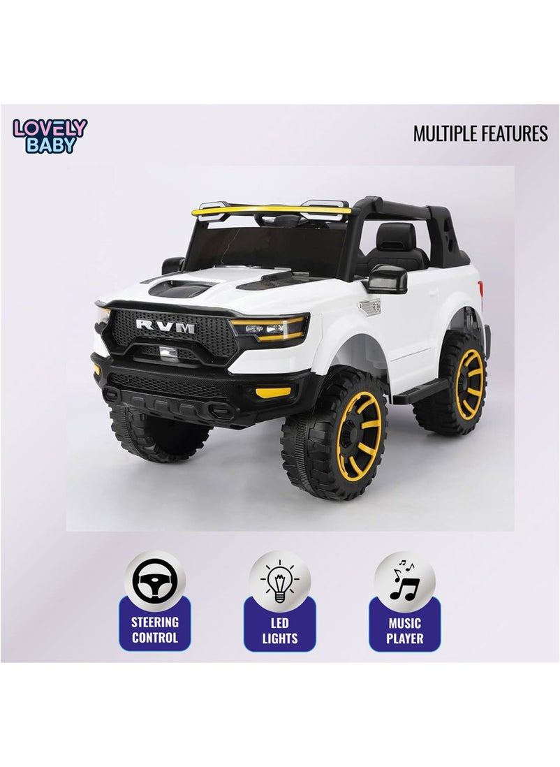 Lovely Baby Power Riding Jeep for Kids LB 916 Battery Operated Sit & Drive Car with Remote Control - Light & Music - Rechargeable Electric Vehicle Toy - Gift Ride On Car - Age 2-8 Yrs - White - pzsku/Z84C1DF9173D27C173128Z/45/_/1715591765/41a43781-460f-4761-862e-1929558a4478