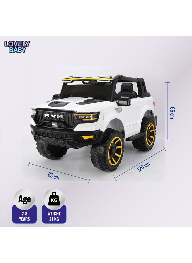 Lovely Baby Power Riding Jeep for Kids LB 916 Battery Operated Sit & Drive Car with Remote Control - Light & Music - Rechargeable Electric Vehicle Toy - Gift Ride On Car - Age 2-8 Yrs - White - pzsku/Z84C1DF9173D27C173128Z/45/_/1715591767/3f383f68-098a-44aa-8354-4cfa55e53ca2