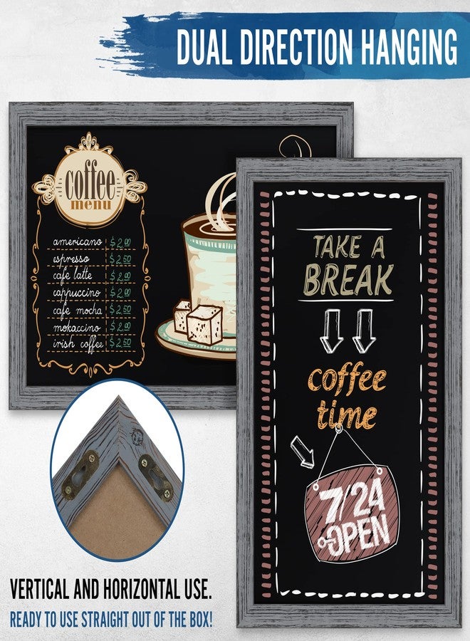 HBCY كريشونز سبورة جدارية مغناطيسية خشبية رمادية ريفية من إتش بي سي واي كرييشنز، مقاس كبير جدًا 24 بوصة × 36 بوصة، سبورة مزخرفة بإطار - مثالية لتزيين المطبخ، وحفلات الزفاف، وقوائم المطاعم، وغيرها الكثير! (24 بوصة × 36 بوصة) - Image 3