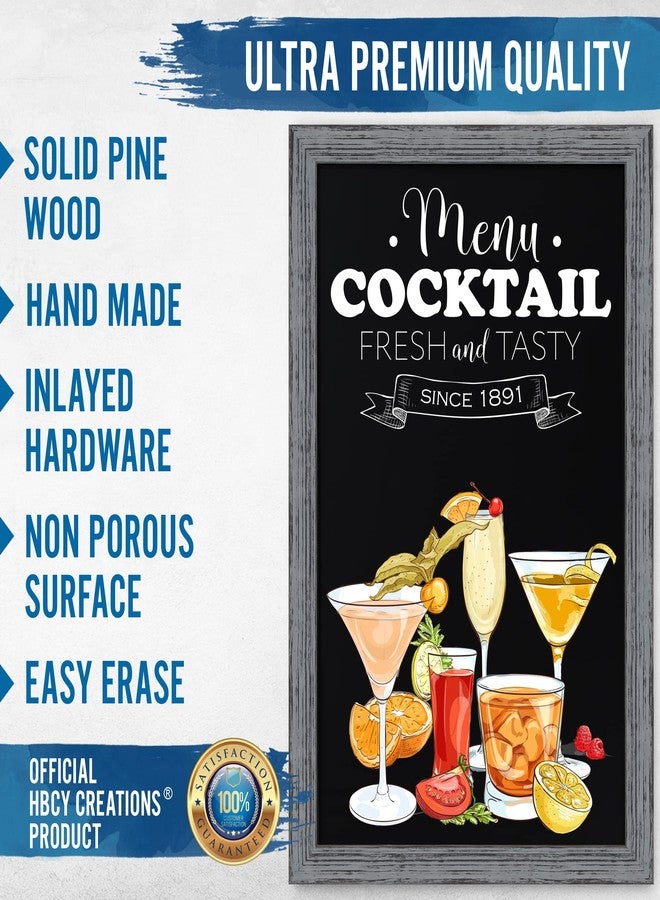 HBCY كريشونز سبورة جدارية مغناطيسية خشبية رمادية ريفية من إتش بي سي واي كرييشنز، مقاس كبير جدًا 24 بوصة × 36 بوصة، سبورة مزخرفة بإطار - مثالية لتزيين المطبخ، وحفلات الزفاف، وقوائم المطاعم، وغيرها الكثير! (24 بوصة × 36 بوصة) - Image 4