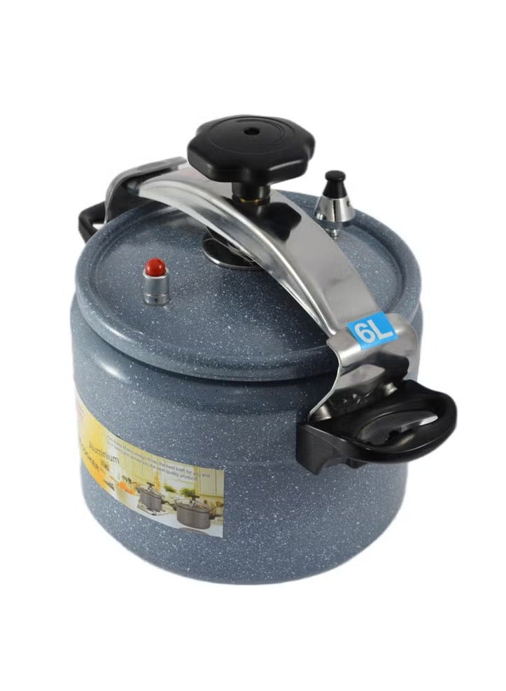 Homemaker 6L Grey Ceramic-Coated Aluminium Pressure Cooker – 22cm | Induction Base, Safe Steam Valve & Ergonomic Heat-Resistant Handles - Image 3
