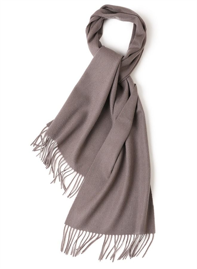 Loquat Solid Color Soft And Comfortable Wool Scarf - Image 1