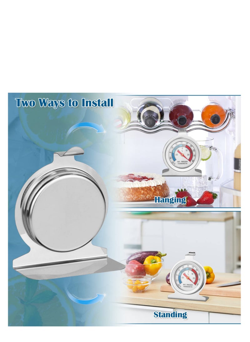 SYOSI 2 Pcs Indoor Thermometer, Fridge Freezer Thermometer Refrigerator Thermometer - Room Mechanical Thermometer, Dial Stainless Steel Thermometer for Home, Restaurants, Bars, Cafes - Image 2