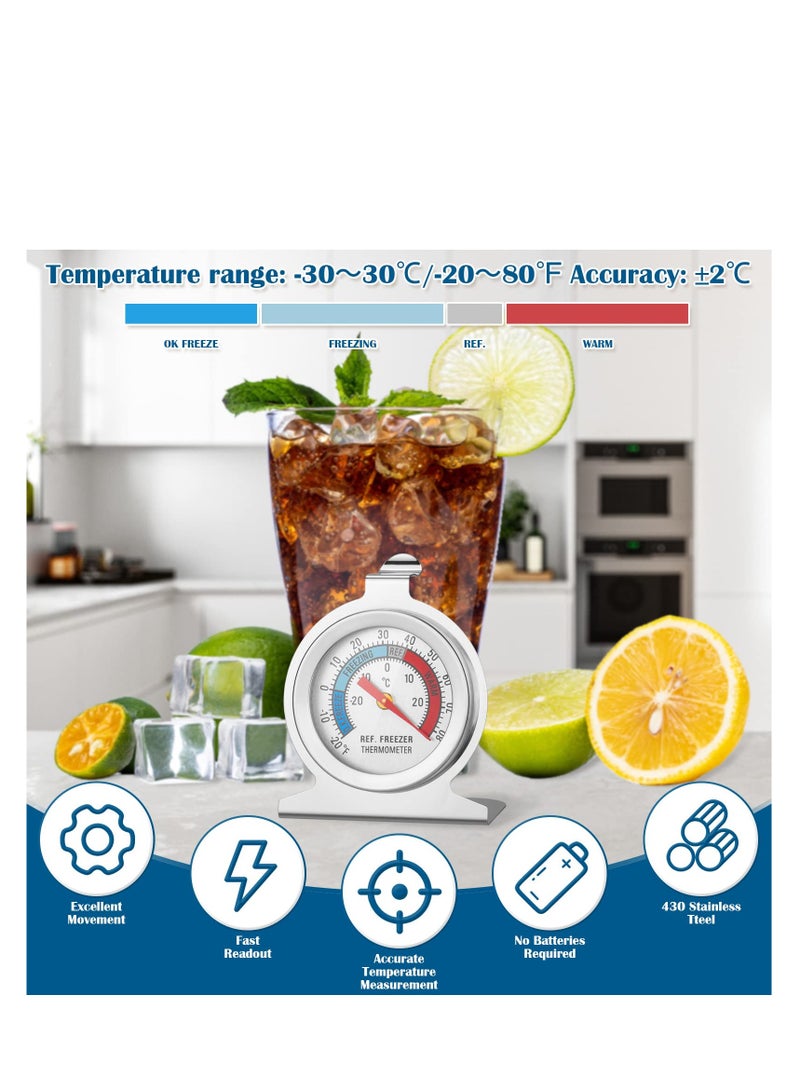 SYOSI 2 Pcs Indoor Thermometer, Fridge Freezer Thermometer Refrigerator Thermometer - Room Mechanical Thermometer, Dial Stainless Steel Thermometer for Home, Restaurants, Bars, Cafes - Image 4