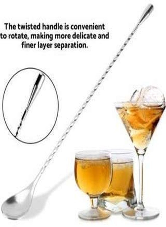 Ranart Cocktail Bar Muddler 8" Stainless Steel Drink Muddler & Mixing Spoon 12" with Long Spiral Handle to Create Refreshing Drinks, Cocktail Spoon, Bartender Tools: 2 Pcs. - Image 3
