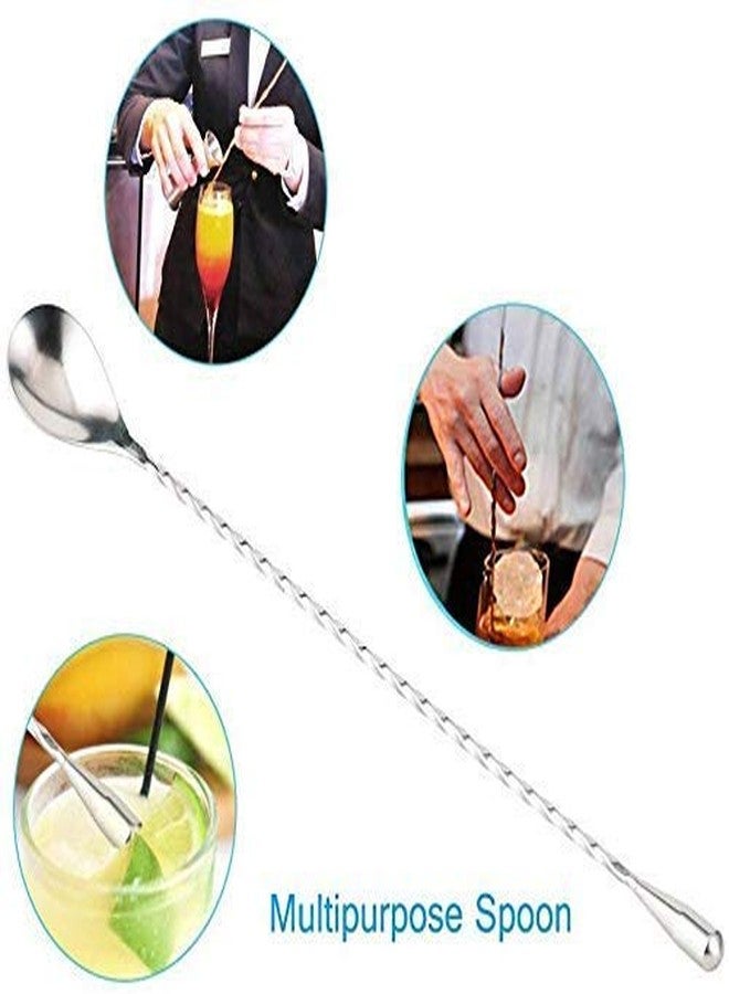 Ranart Cocktail Bar Muddler 8" Stainless Steel Drink Muddler & Mixing Spoon 12" with Long Spiral Handle to Create Refreshing Drinks, Cocktail Spoon, Bartender Tools: 2 Pcs. - Image 4